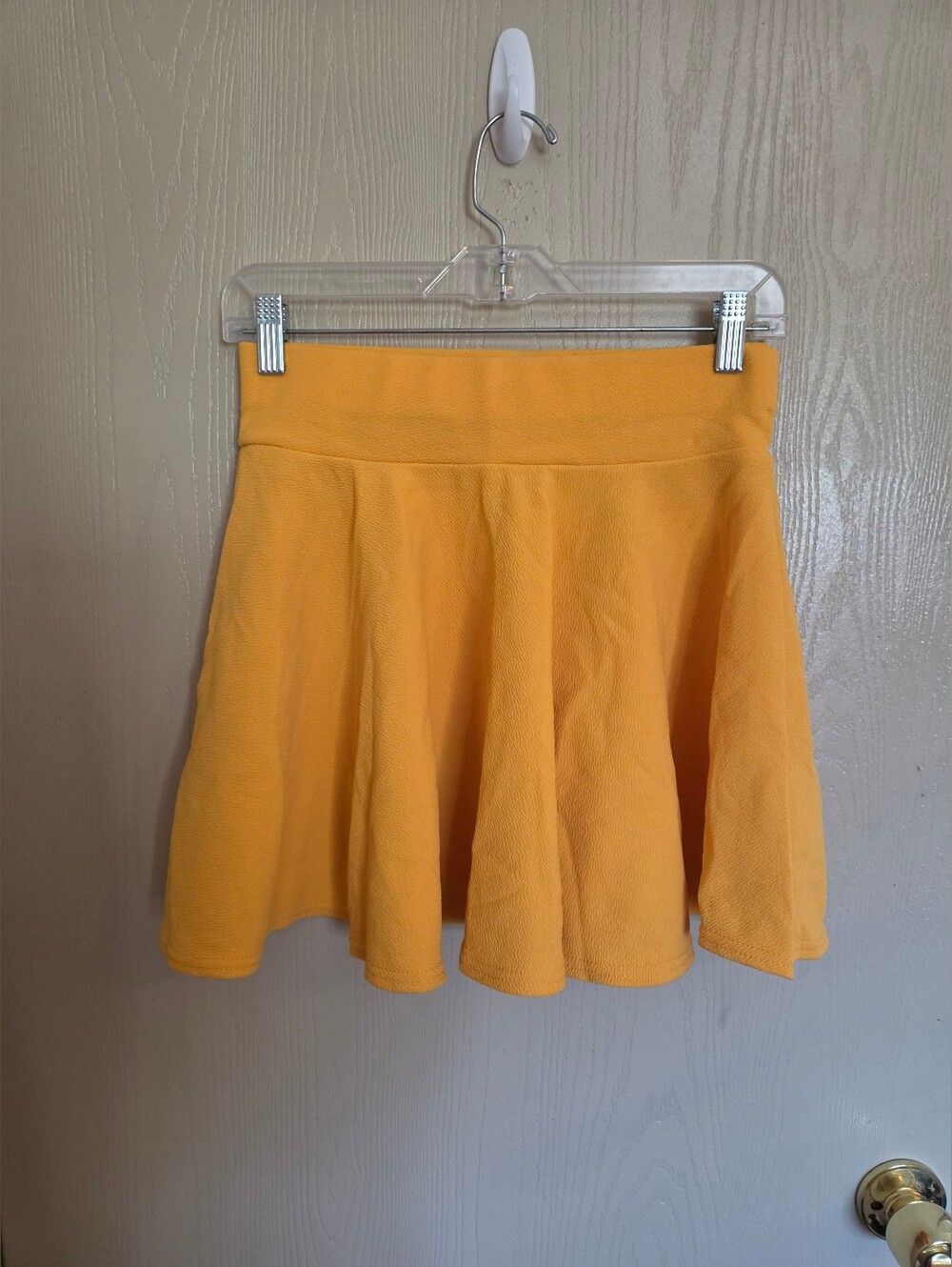 Womens Mustard Yellow Stretchy Mini Skirt Fits Like A Womens M-L